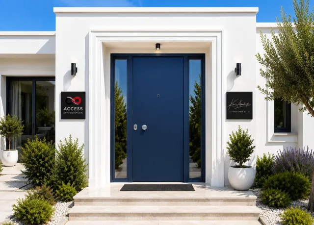 Lacivert Modern Villa Çelik Kapı