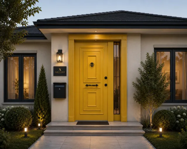 Sarı Klasik Villa Çelik Kapısı